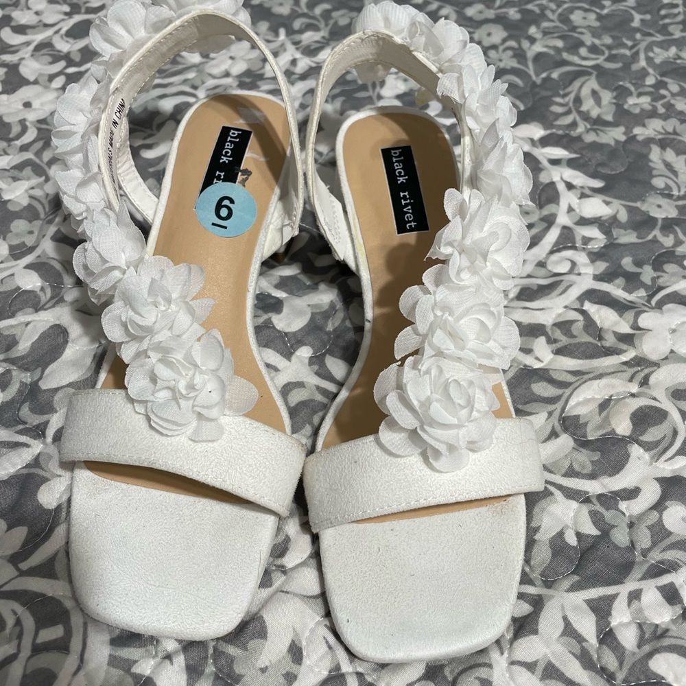 white sandals